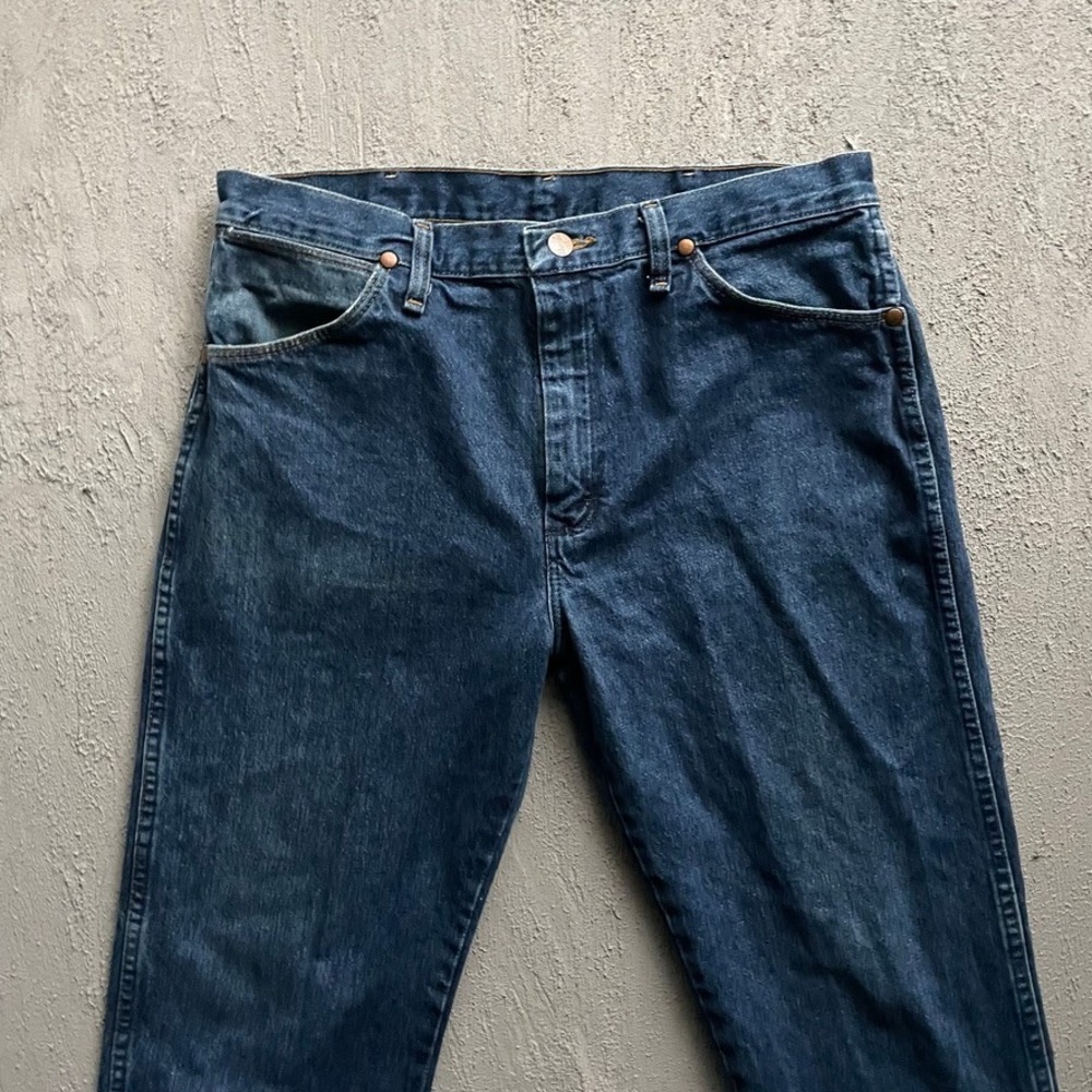 Vintage Wrangler Cowboy Cut Straight Leg Jeans Mens 34x30 Blue 90s